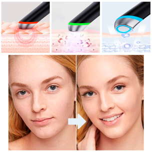 Instrumento de belleza 4 en 1 con luces LED, EMS y modo calor.