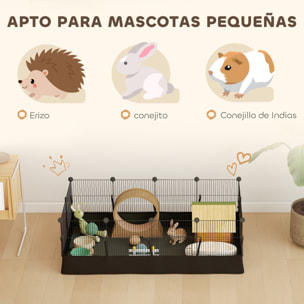 Valla Metálica para Mascotas de 12 Paneles, Jaula para Animales Pequeños, Forma Personalizable, Alfombrilla Impermeable, Parque para Cobayas, Erizos, 120x60x40 cm, Negro