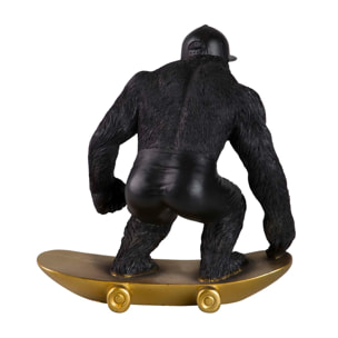 Figura Kingkong Skate Resina Negra 21x15x21 Cm