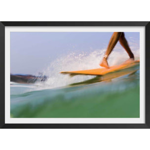 Affiche photo pas croisé hossegor beach Affiche + cadre en bois - Noir