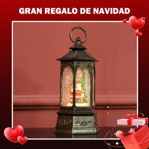 Bola de Nieve Navidad Farol Navidad con Música y Luces Bola de Nieve con Papá Noel Purpurina en Espiral Decoración Navideña para Regalo de Fiesta Bronce