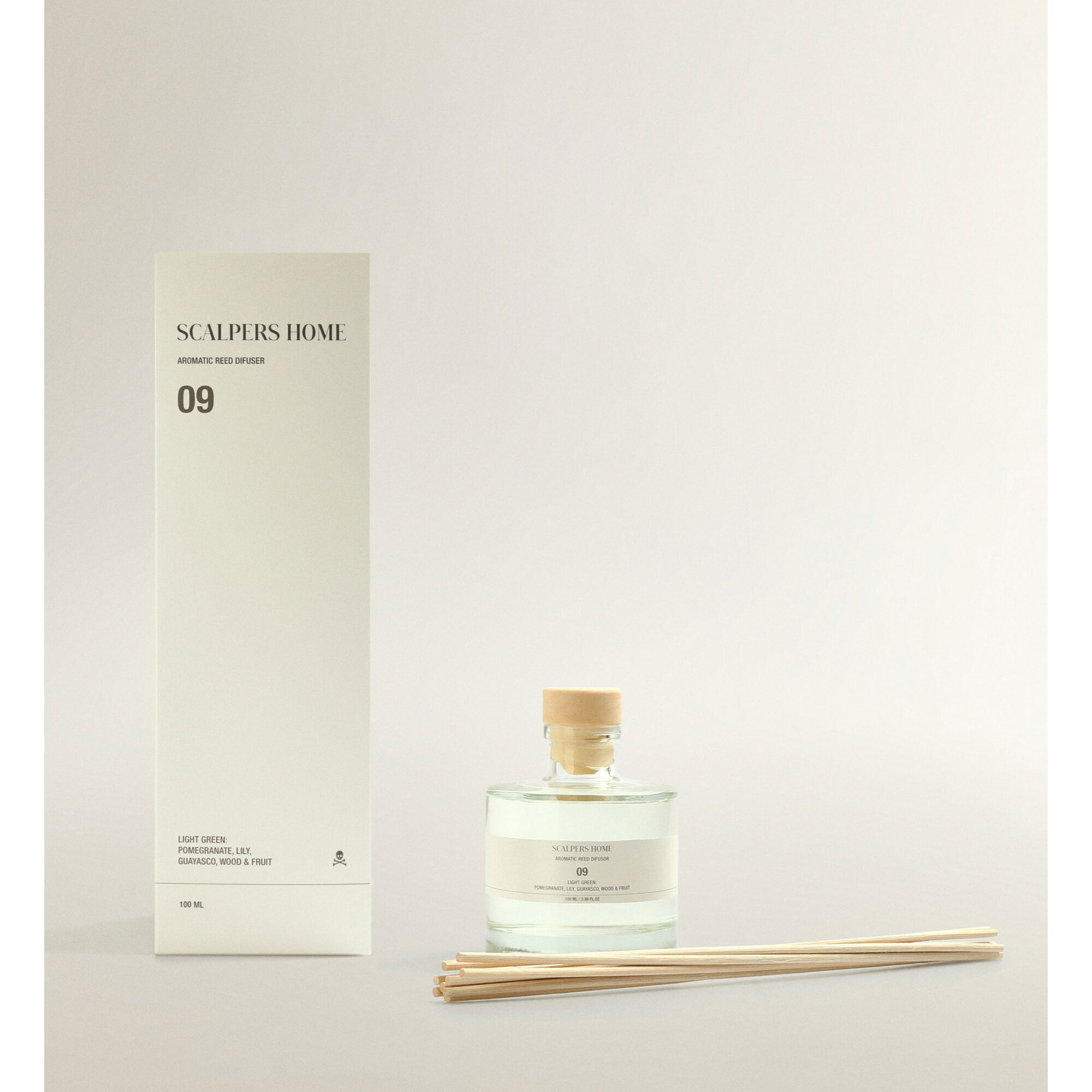 Set de 2 difusores mikado de 100ml aroma light green scalpers