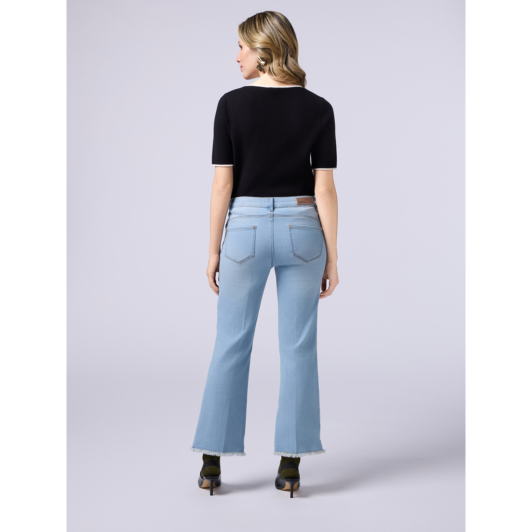 Oltre - Jeans stone washed little flare - Azzurro