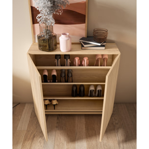 Zapatero Copenhague melamina roble dorado patas roble dorado 90x90x27 cm