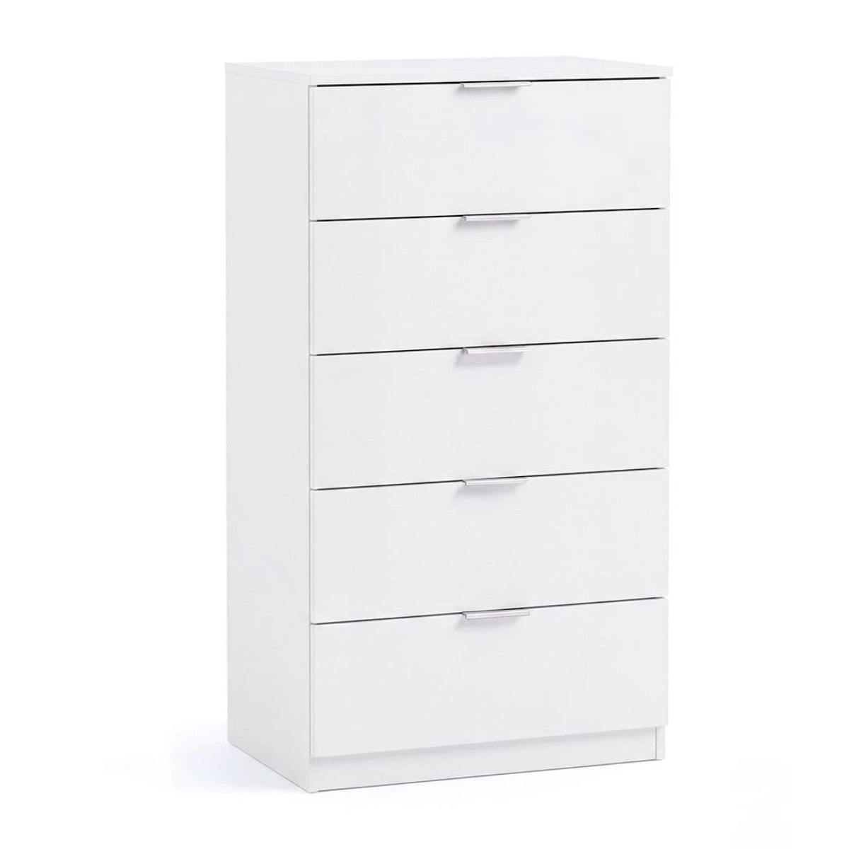 Cómoda alta de 5 cajones en blanco artik 60x110 cm Akari Blanco Artik (Blanco Mate)