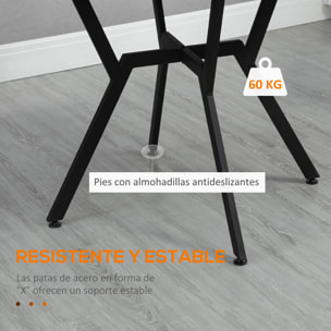 Mesa de Comedor Redonda Mesa de Cocina Industrial con Tapa de Madera y Marco de Acero para Salón Carga 60 kg Ø90x76 cm Marrón