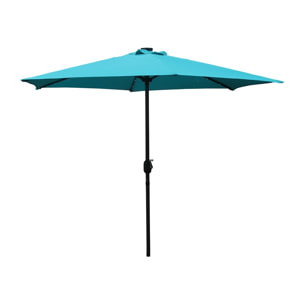 Parasol droit rond led Ø 2,7 m bleu FEIRO