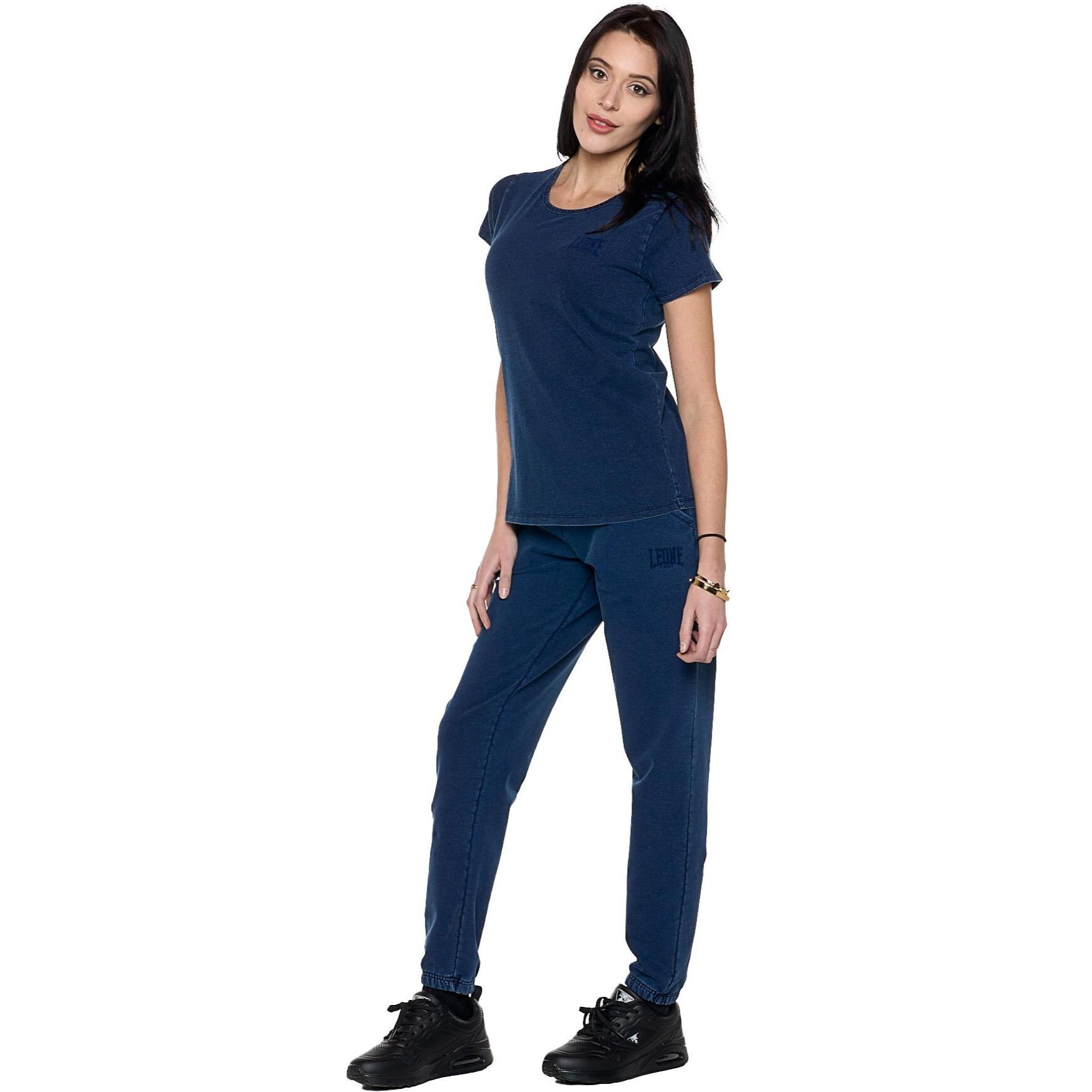 T-shirt da donna a manica corta in denim 'Indaco'