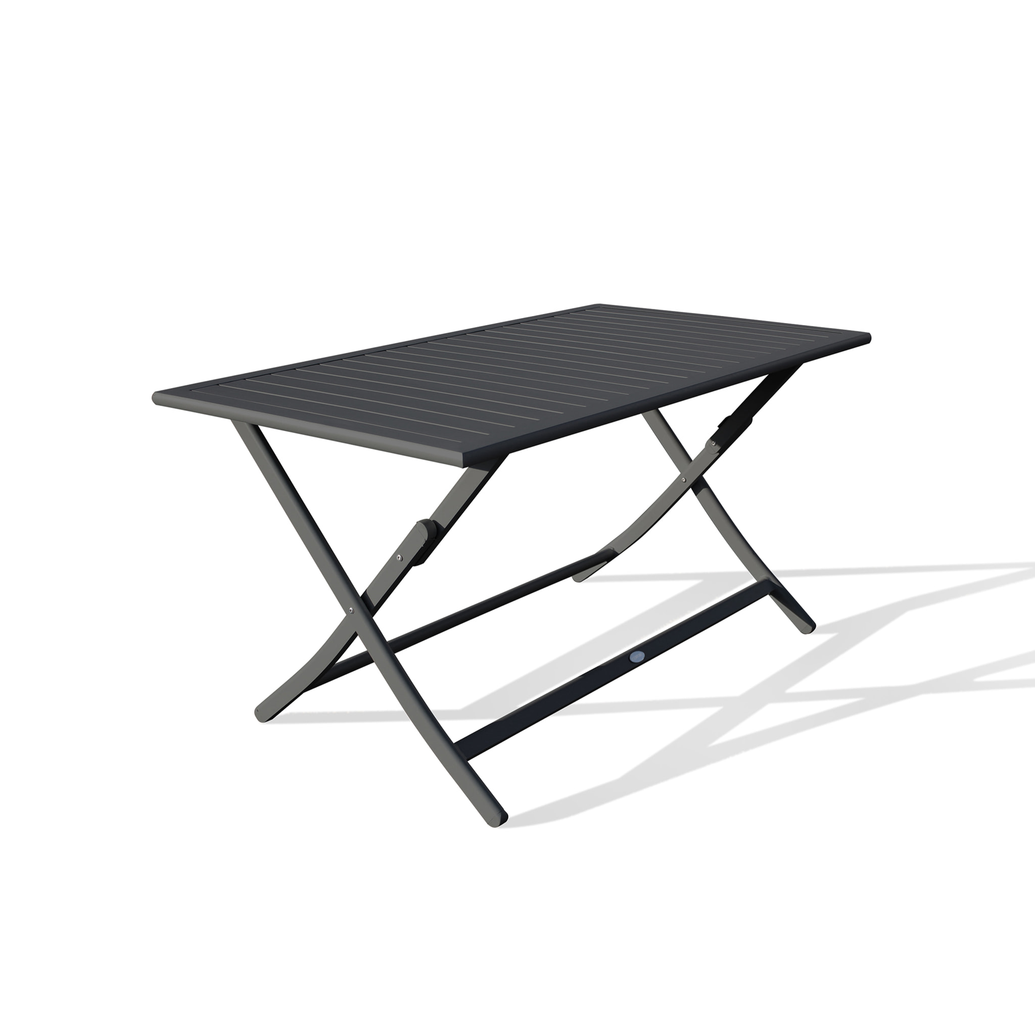 MARIUS - Table de jardin pliante en aluminium gris anthracite