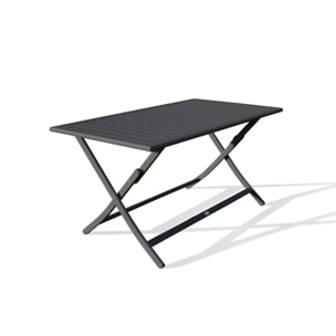 MARIUS - Table de jardin pliante en aluminium gris anthracite