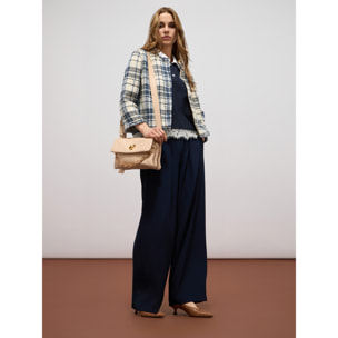 Oltre - Pantaloni palazzo in tessuto fluido - Blu