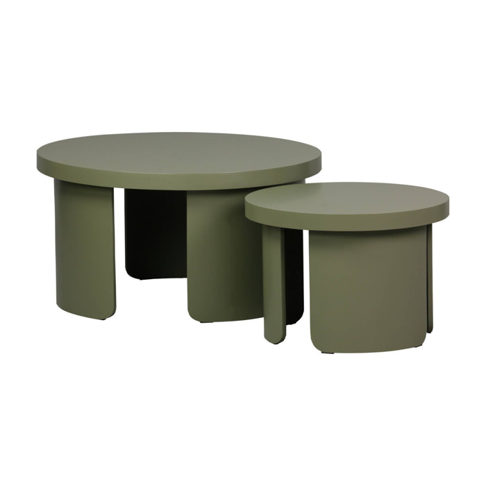 Set de 2 tables basses gigognes rondes   LUMA