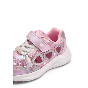 Sneakers luminose da bambina con stampa a cuore