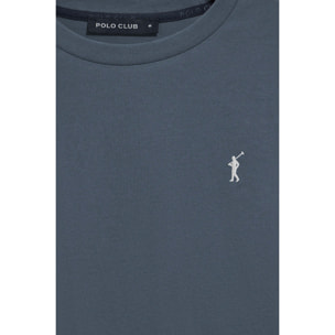 Maglietta a maniche lunghe blu denim con ricamo Rigby Go ricamato