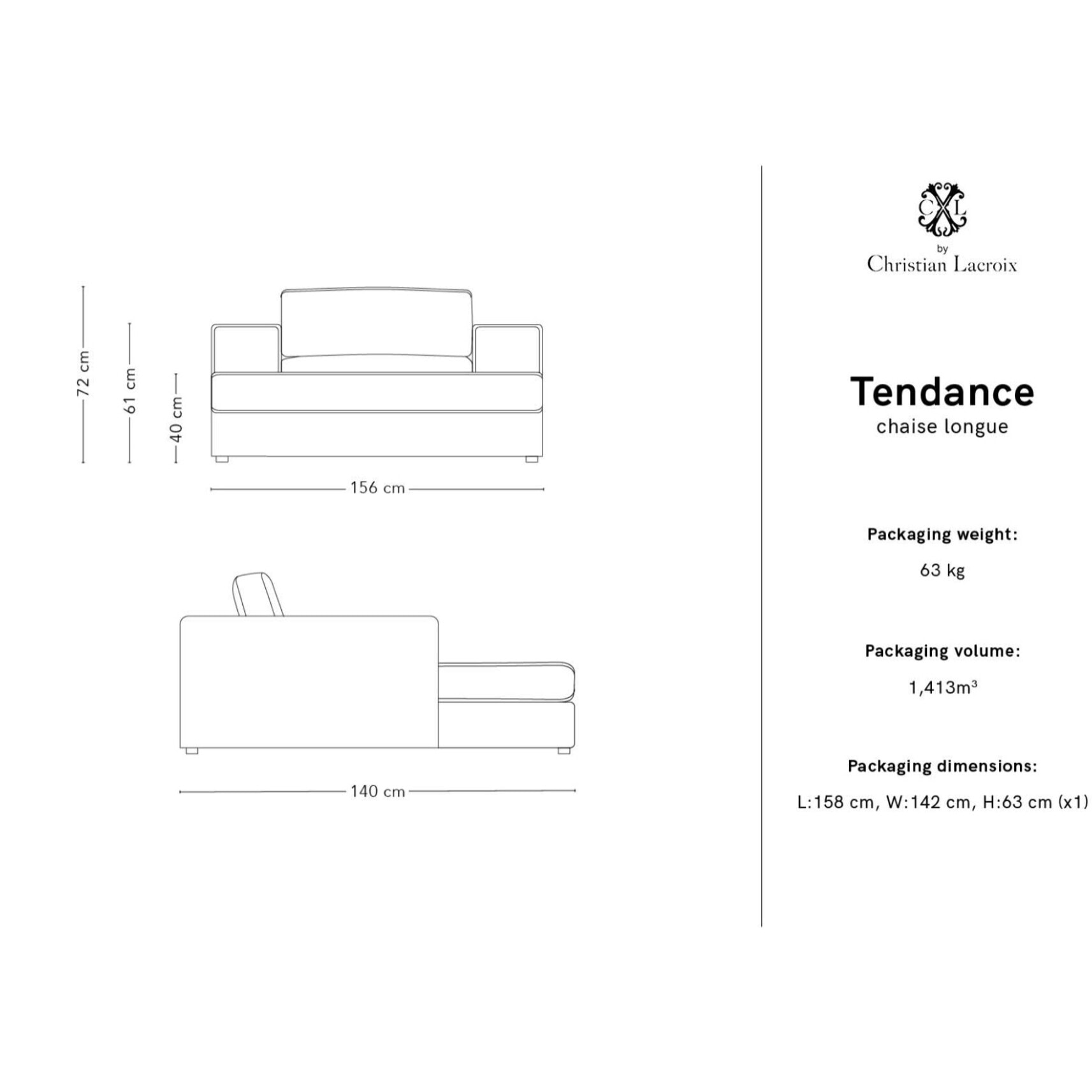 Méridienne "Tendance" en tissu structurel menthe