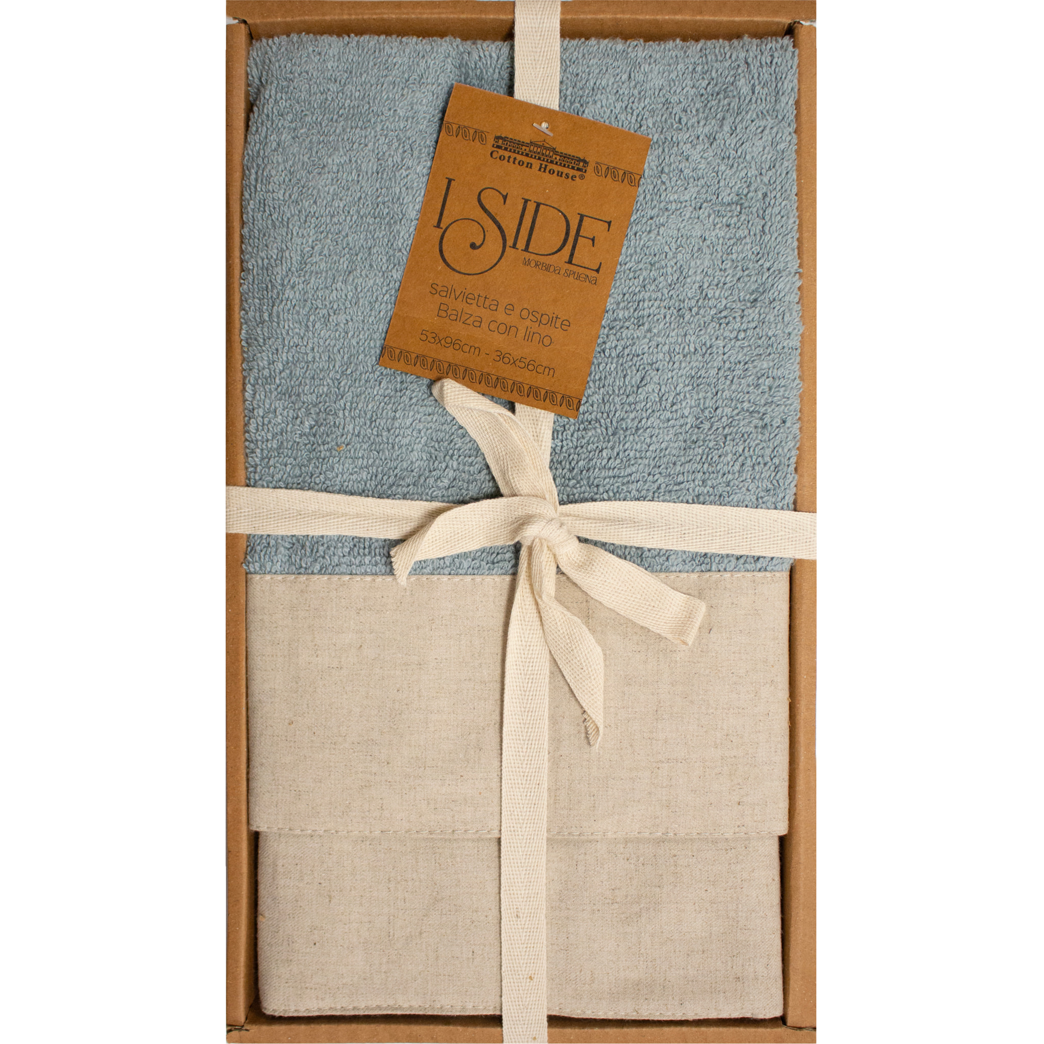 SET VISO E MANI SPUGNA ZUCCHERO CON BALZA IN LINO