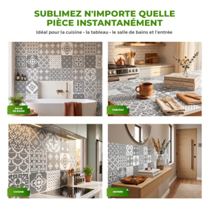 Stickers muraux - Sticker Mural Carrelage adhésif Cuisine Salle de Bain - 12 STICKERS CARRELAGES SCANDINAVES OSLO