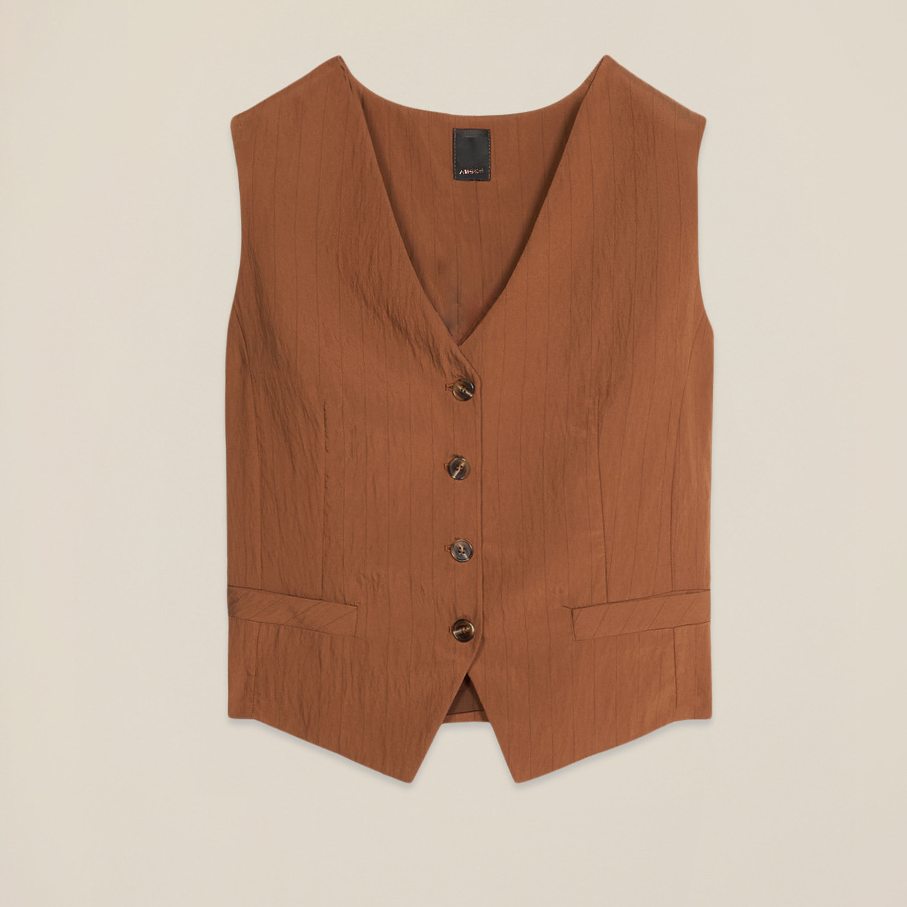 Oltre - Gilet in tessuto fluido - Marrone