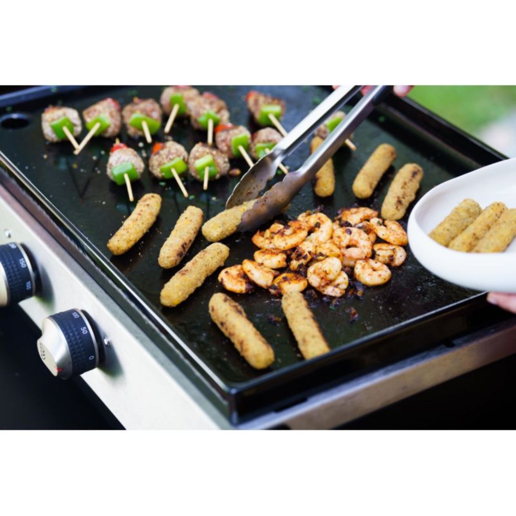 Plancha gaz LE MARQUIER PLOG260DP noir 2  brûleurs à poser, 60x40 cm