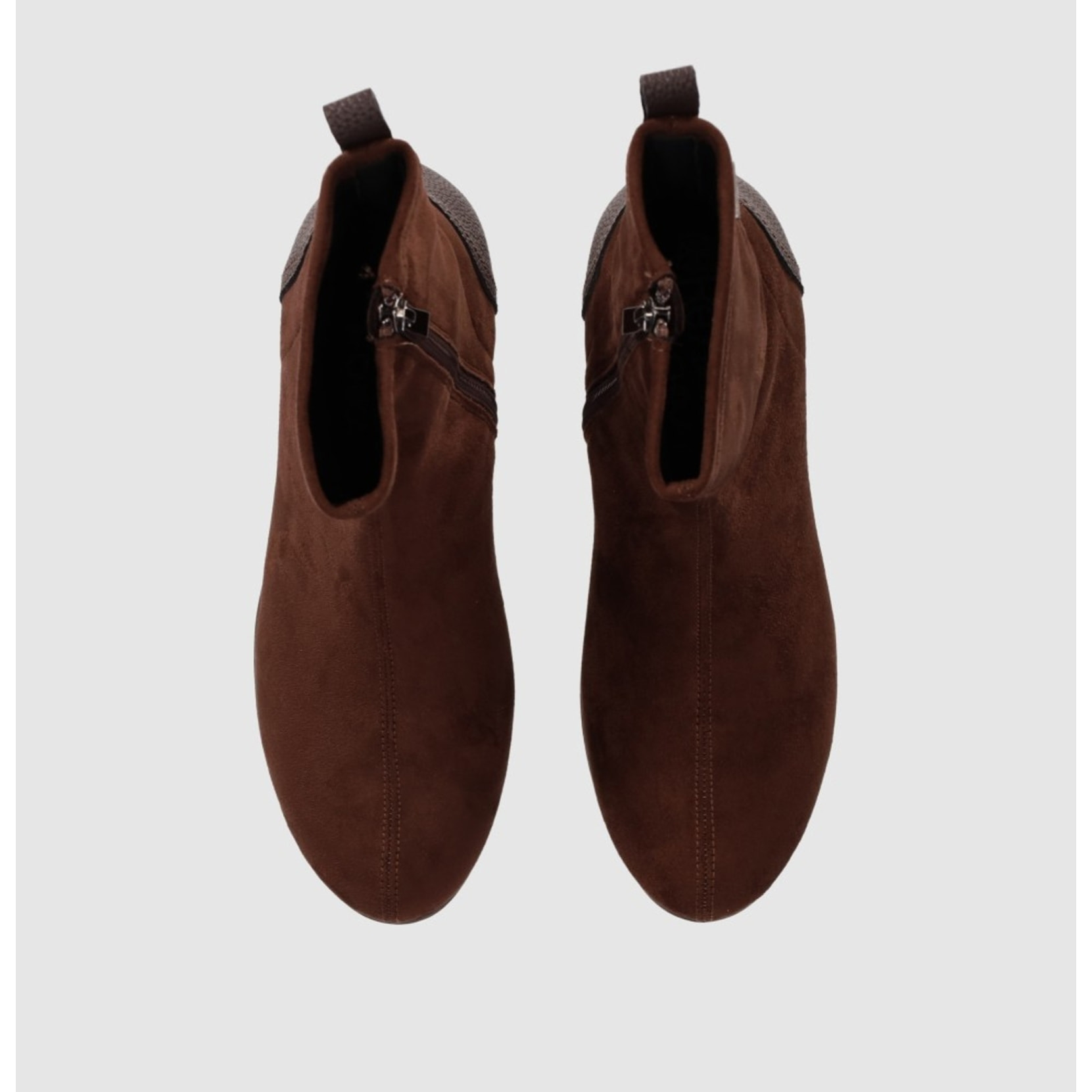 Botines de Tejido - Marron - Tacón: 5 cm