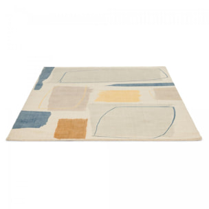 Tapis salon et chambre fait à la main en laine motif abstrait NUITORK