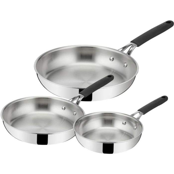 Batterie de cuisine LAGOSTINA 3 poeles Esperta Triply 20/24/28cm