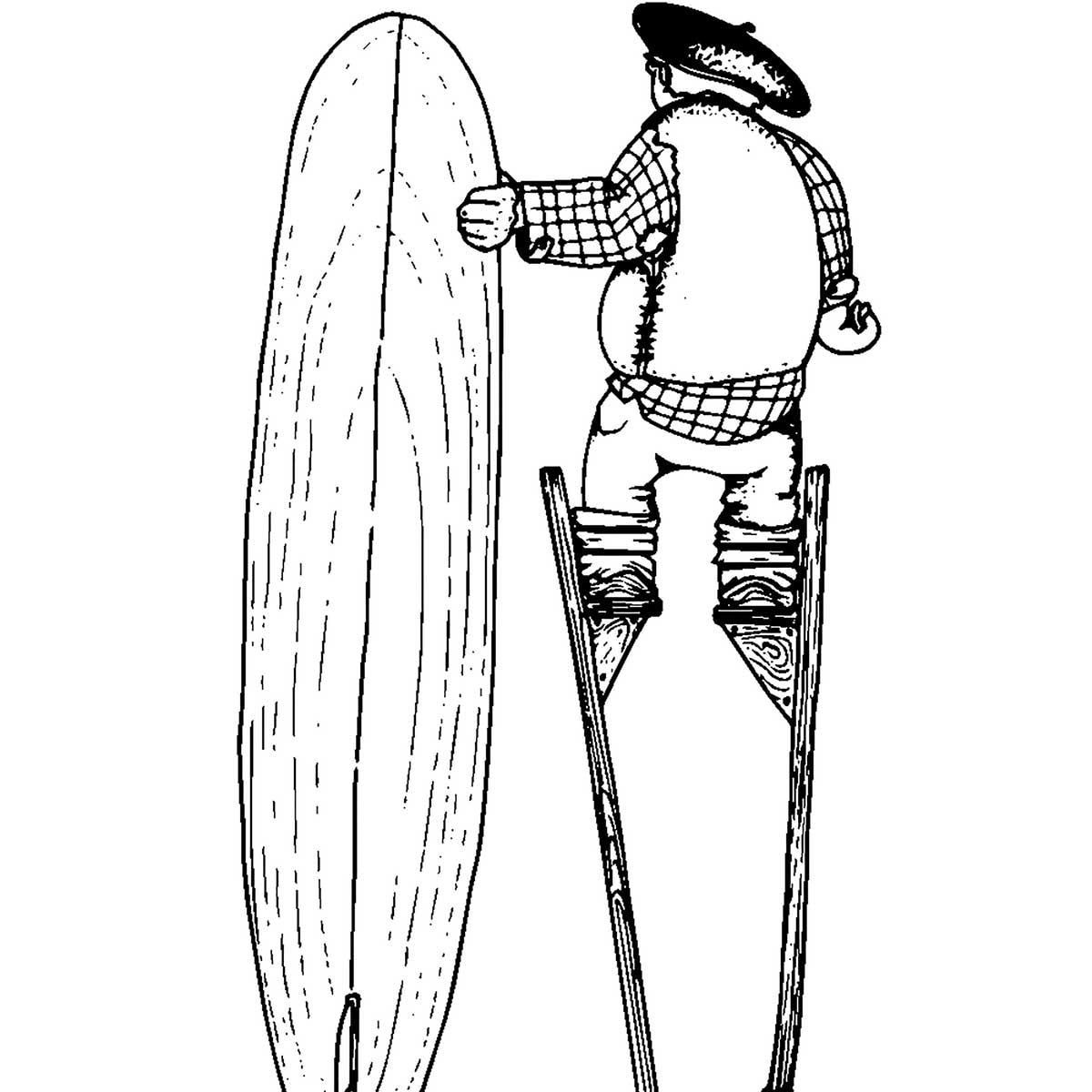 Poster papy landes Affiche + cadre en bois - Noir