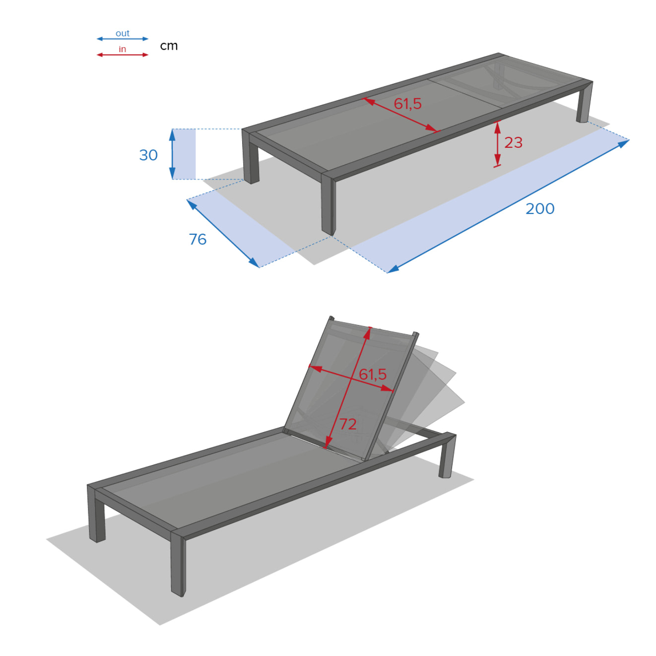 Lit piscine Évasion Anthracite & Graphite