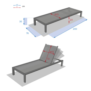 Lit piscine Évasion Anthracite & Graphite