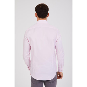 Camicia Uomo 1 Bottone Francese Slim Oxford unito Rosa