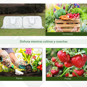 Mini Invernadero de Jardín Pop Up 240x120x75 cm con 4 Puertas y Ventanas Enrollables Portátil con Bolsa de Transporte para Cultivos Plantas Flores Blanco