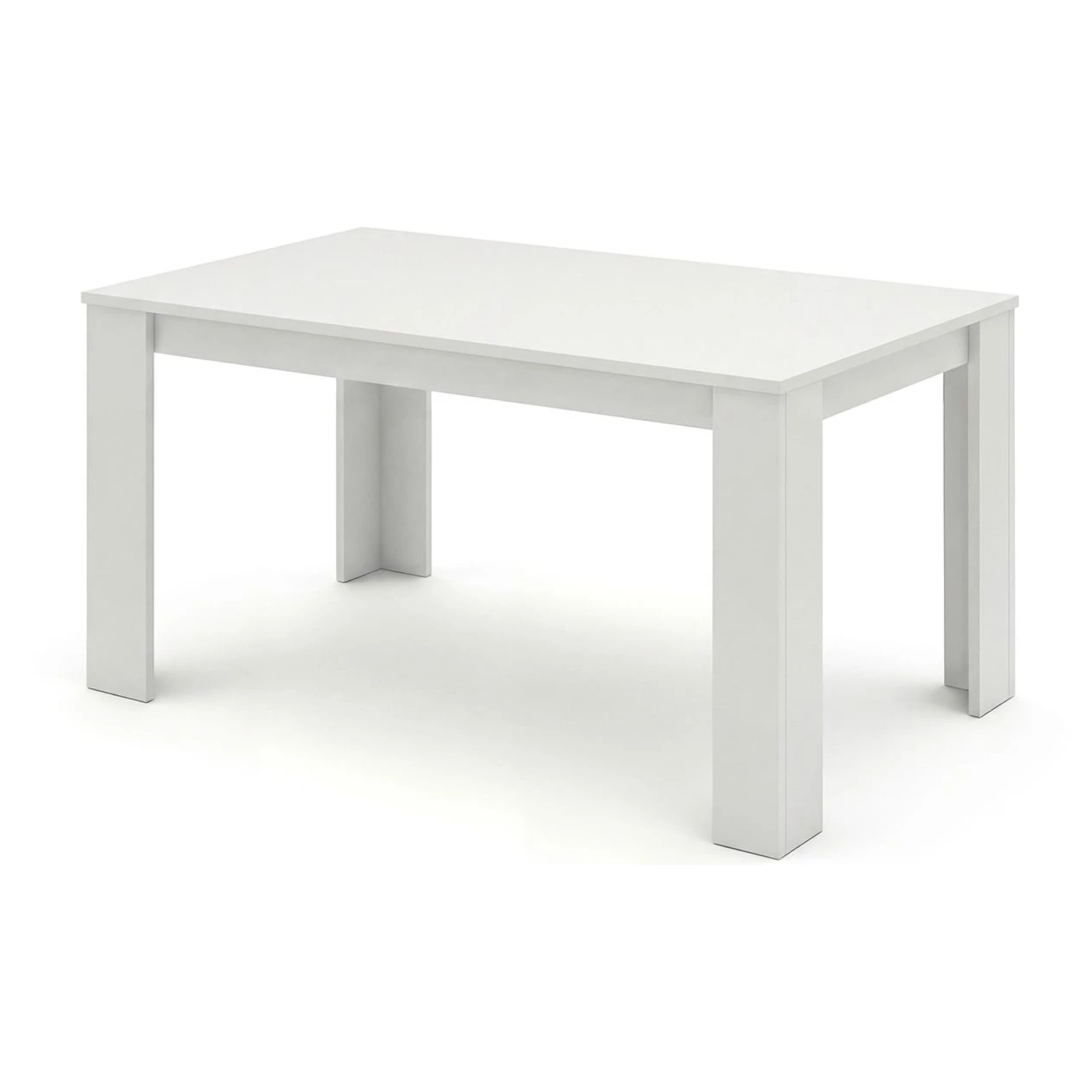 Mesa de comedor fija en blanco artik 140X80 cm Naya Blanco Artik (Blanco Mate)