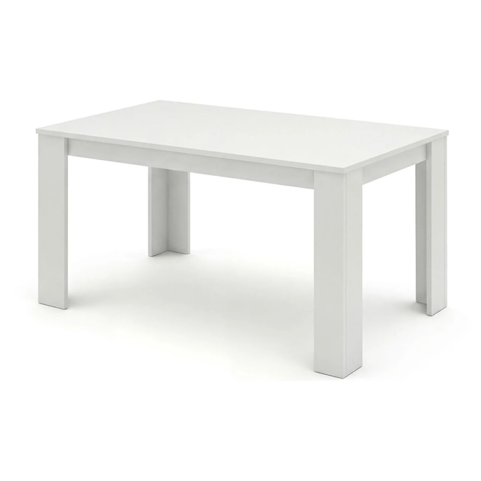 Mesa de comedor fija en blanco artik 140X80 cm Naya Blanco Artik (Blanco Mate)