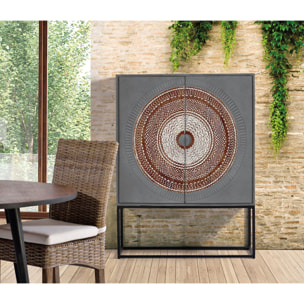 Alacena de Madera de Mango 107 Cm Estilo Étnico Contemporáneo Industrial