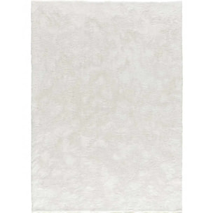 ROMA Alfombra lisa de pelo alto blanco, varias medidas disponibles