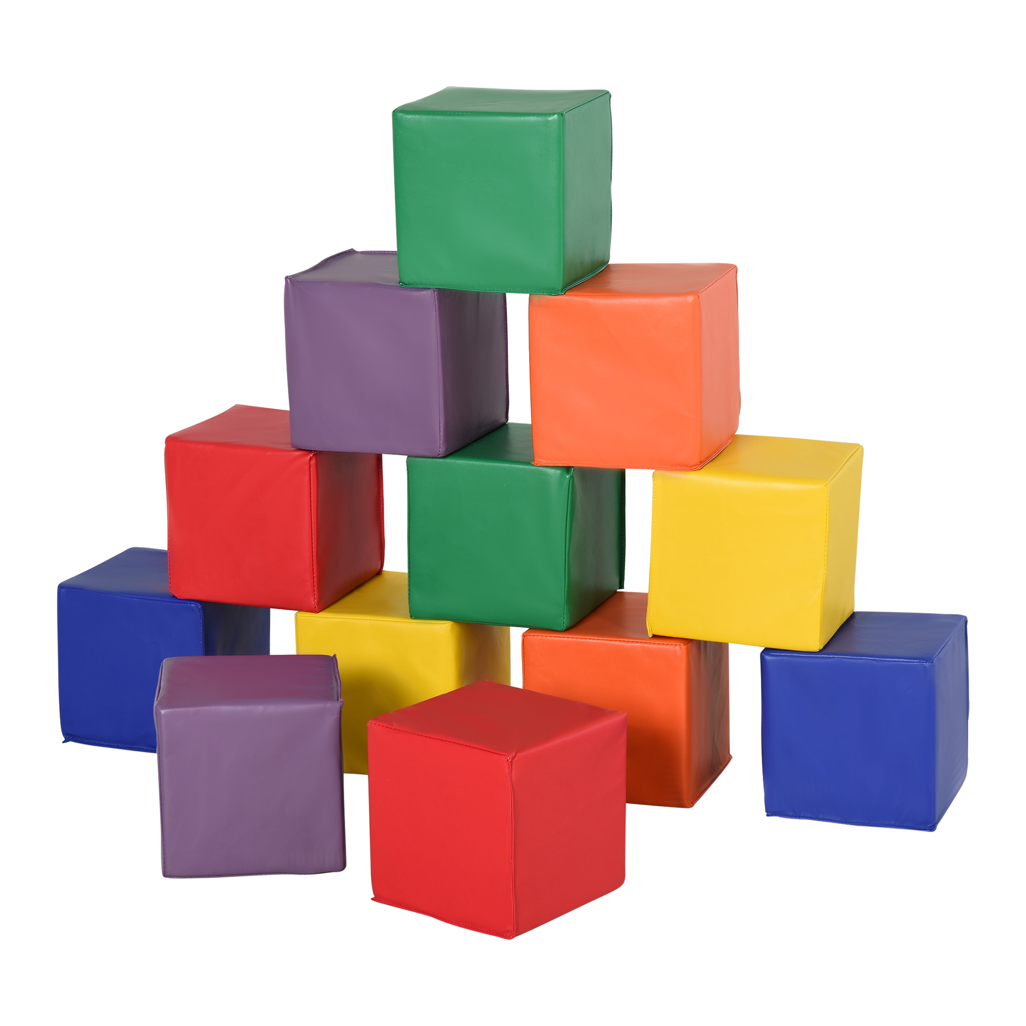 12 Blocs Cubes de Construction en Mousse - modules de motricité - Jouets éducatifs - Mousse EPE Revêtement synthétique Multicolore