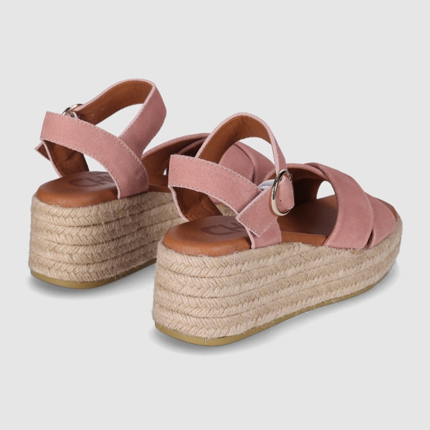 Sandalias de Serraje - Rosa - Tacón: 6 cm