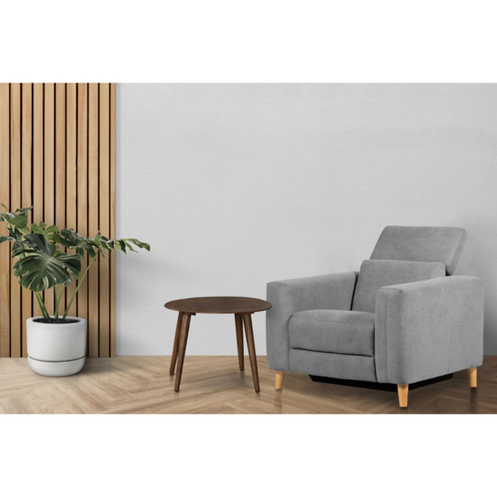 Fauteuil électrique relax tissu et pieds en bois - MARCO