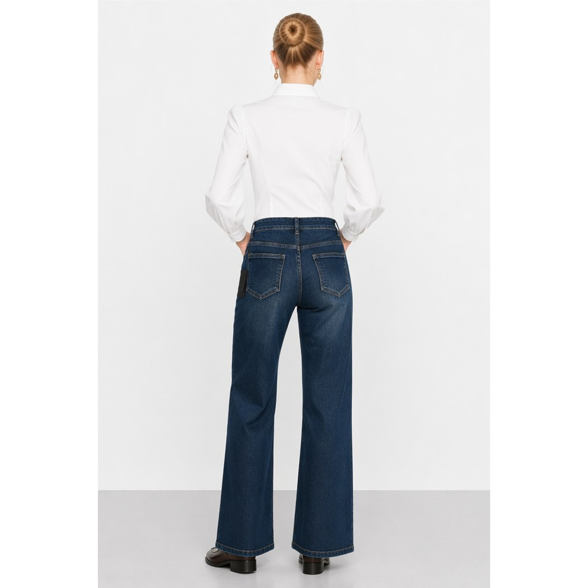 Kocca - Jeans a vita alta e gamba larga con dettaglio a catena Donna