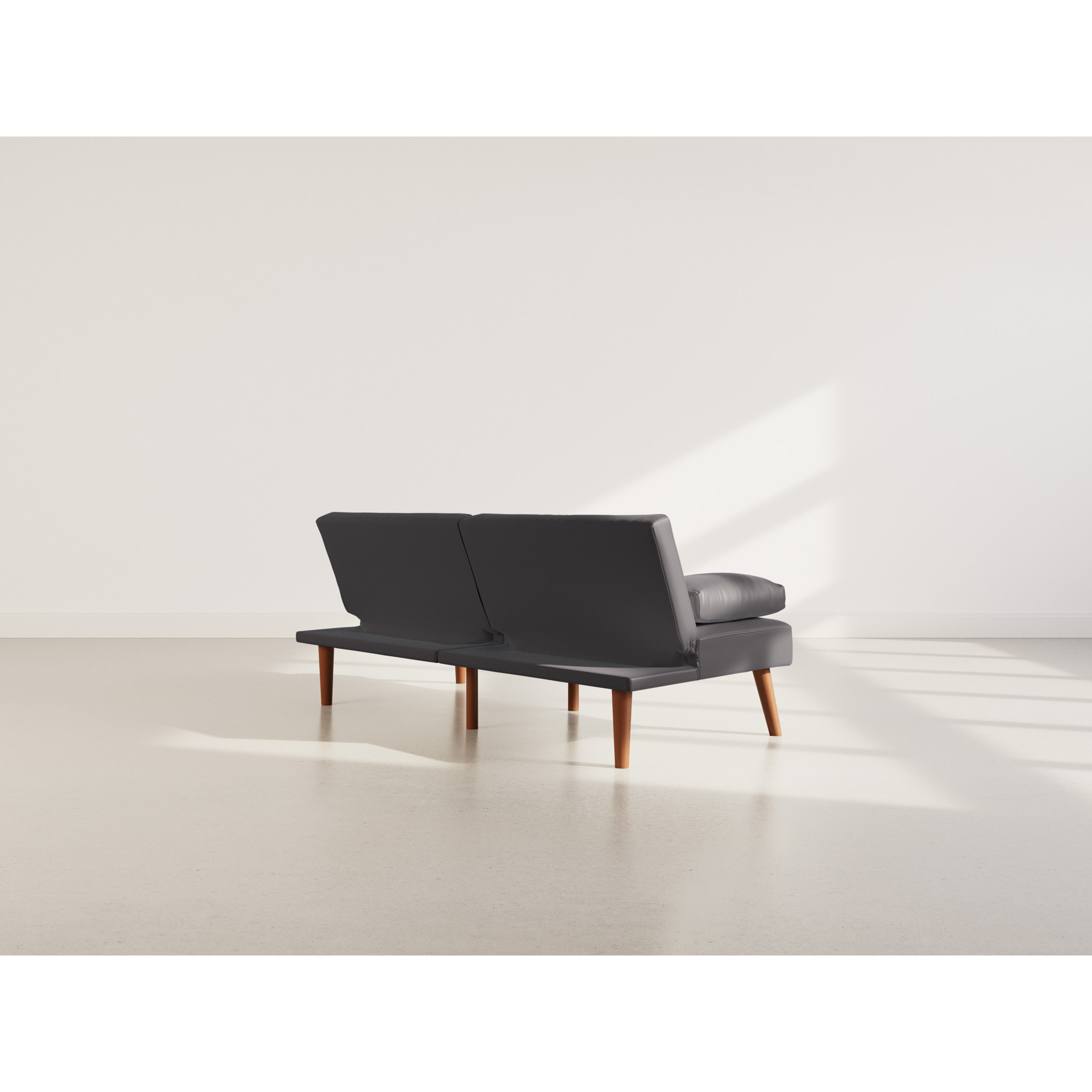 Philae - Canapé convertible clic-clac 2 places - en simili - Noir