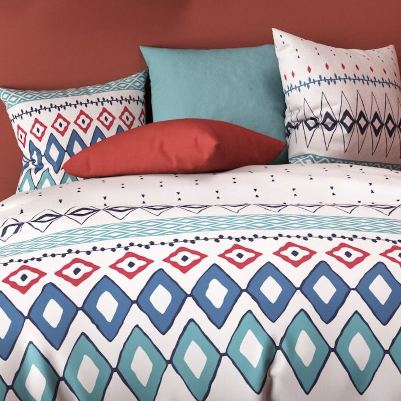 Parure Housse De Couette 3pcs 100% coton 57fils PointillÉ