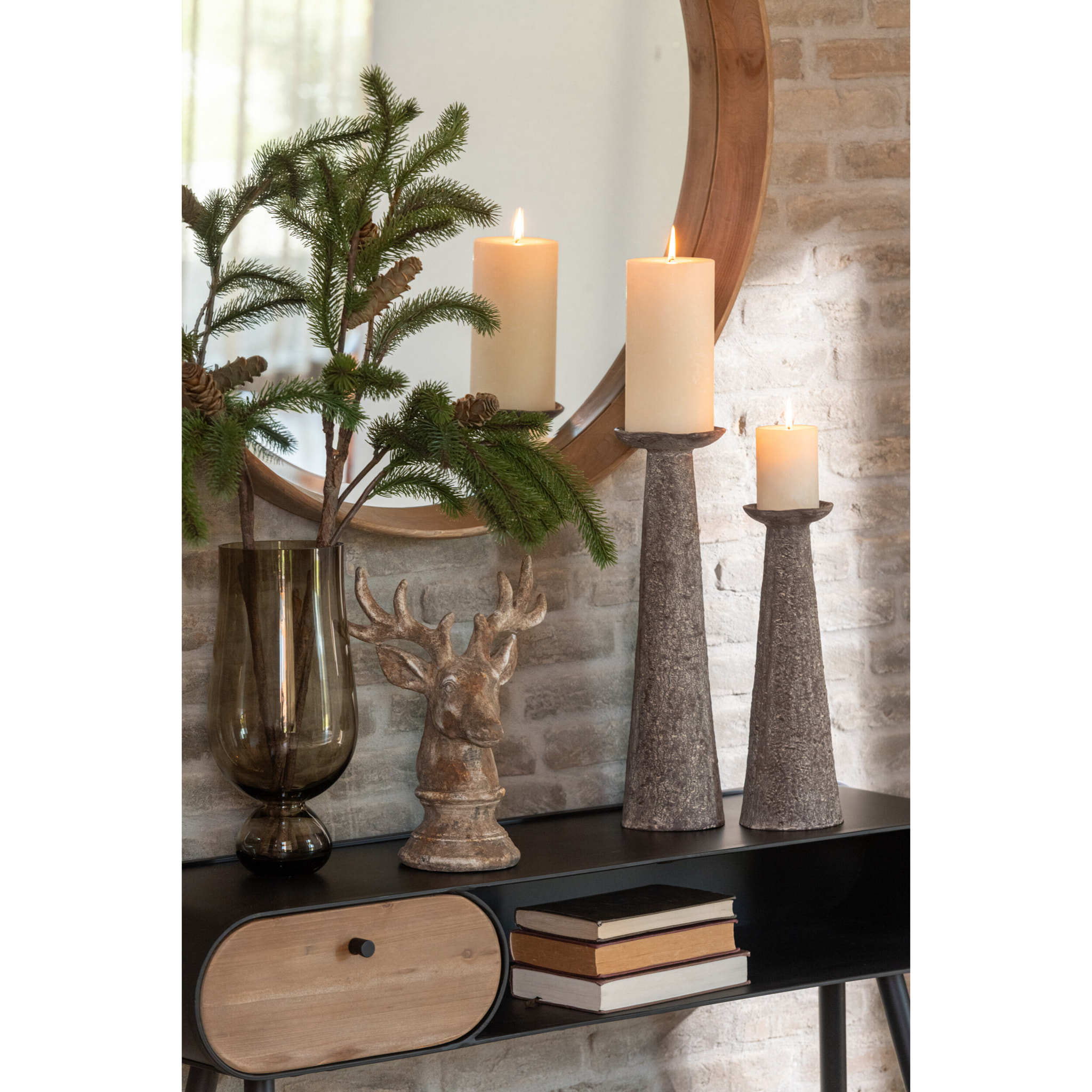 J-Line bougeoir - aluminium - brun - small