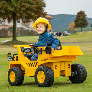 AIYAPLAY Camion Giocattolo Licenza Caterpillar con Telecomando, Fari, Secchio e Pala, 110x70.5x61.5 cm, Giallo