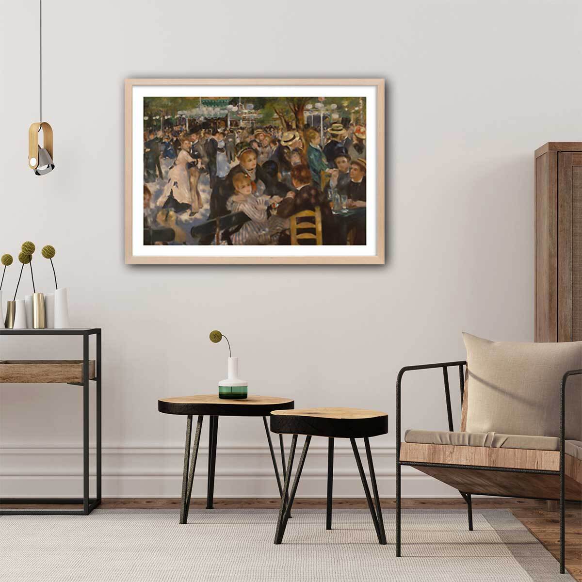 Poster Bal du moulin de la galette - Auguste Renoir Affiche sous cadre bois