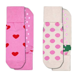 Calcetines kids antideslizantes 2 pack heart & big dot