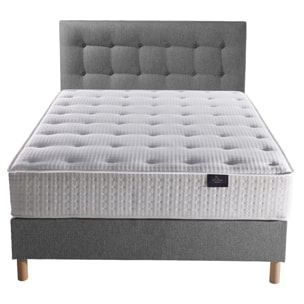 Ensemble Pulsar + tête de lit capitonnée - Matelas ressorts ensachés Mémoire de forme