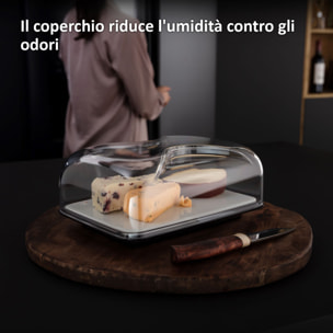 HAIER Cheese Box con Vassoio tagliere in porcellana e coperchio