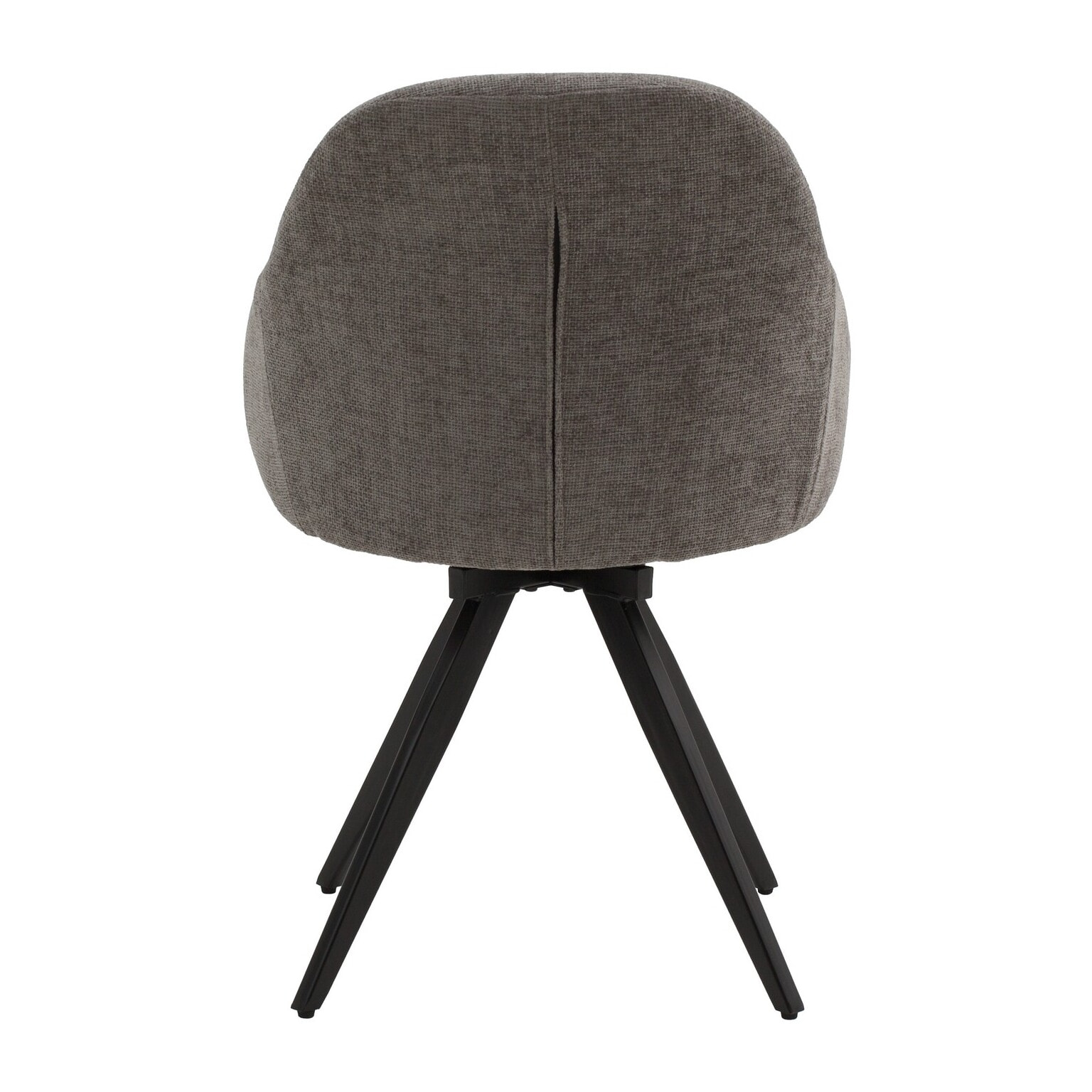 Set di 4 sedie girevoli COVENT in tessuto grigio e gambe in metallo nero, con braccioli