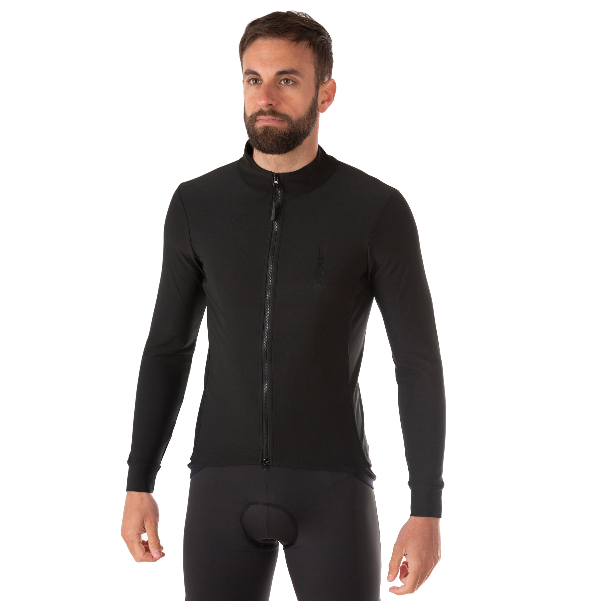 Chaqueta ciclista hombre manga larga negro