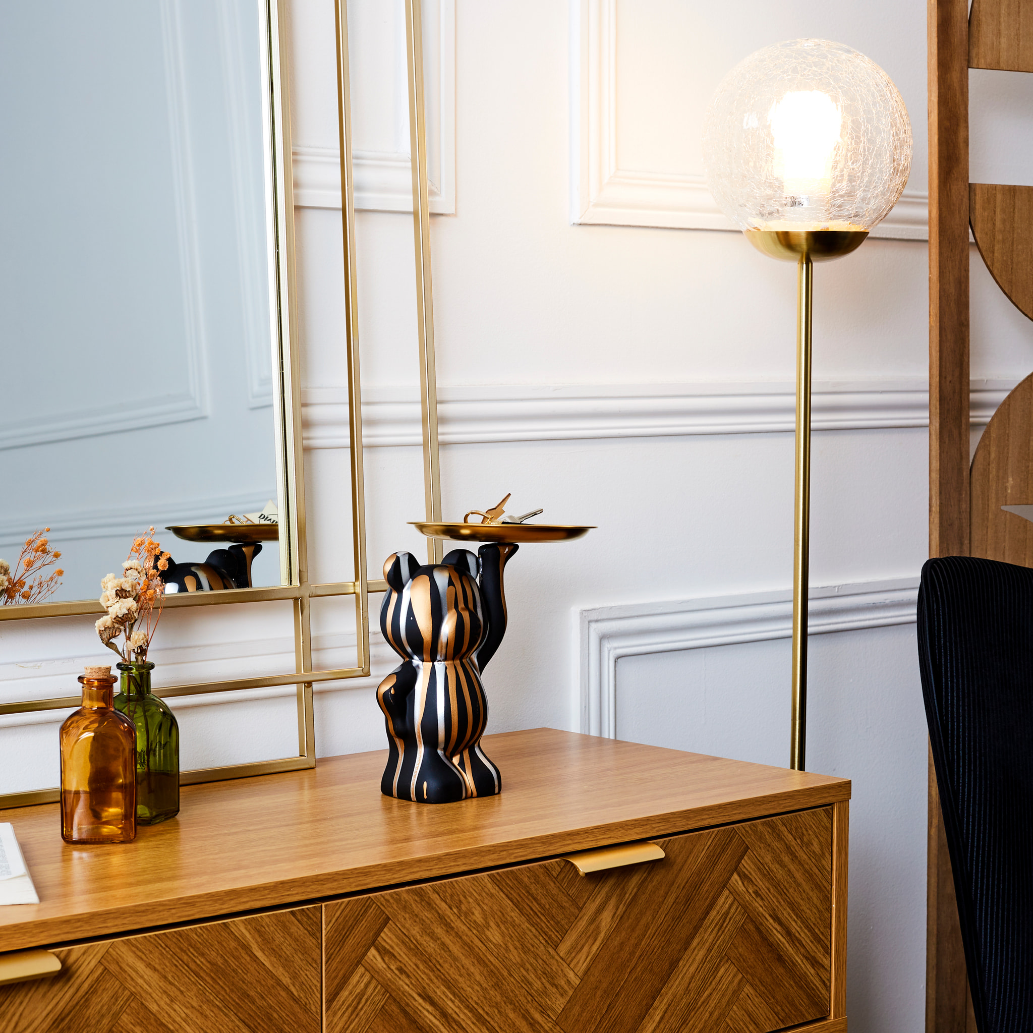 Statue Deco Noir Vide Poche